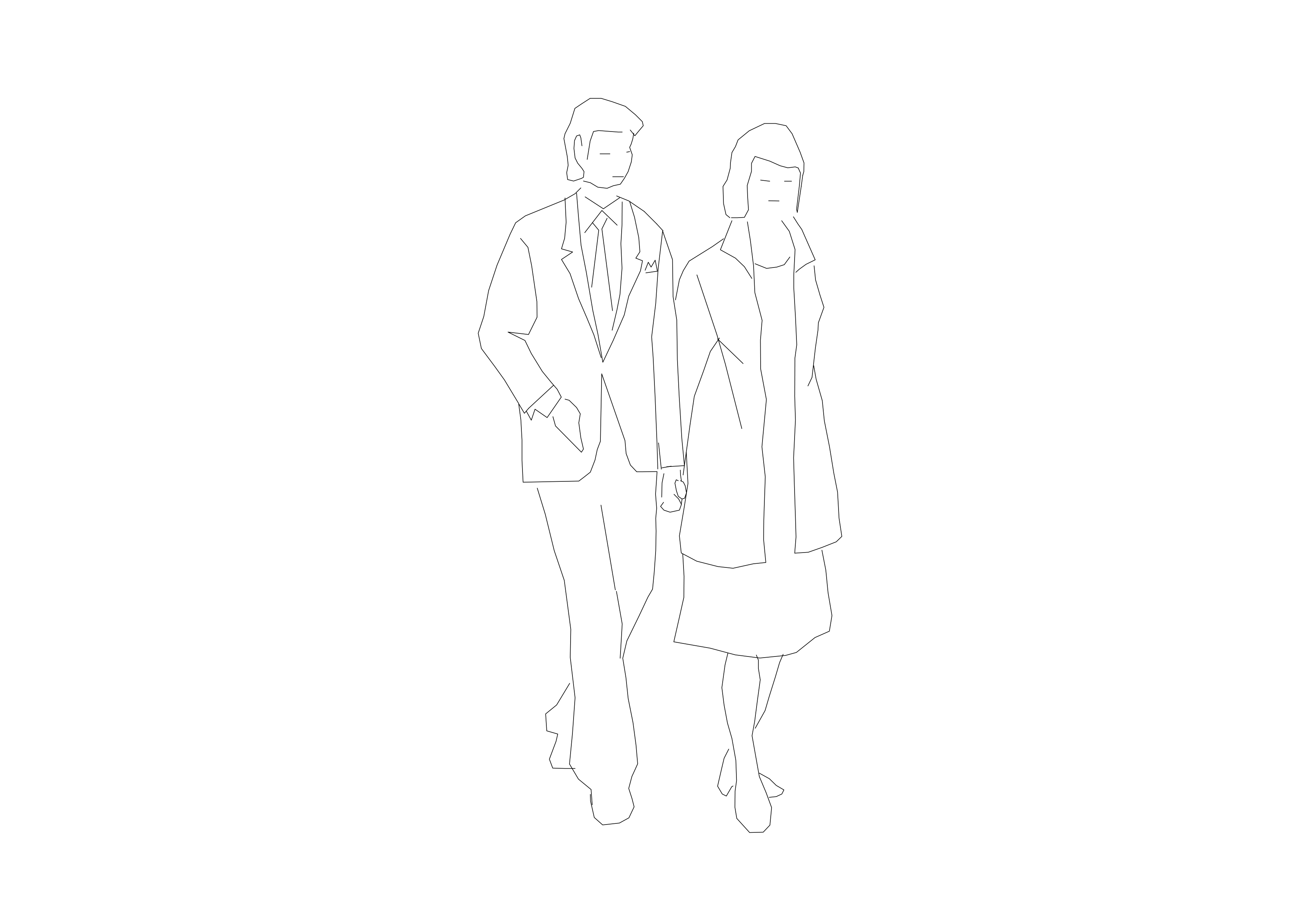 Free People Walking Elevation CAD Block – DWG, DXF, PDF Format