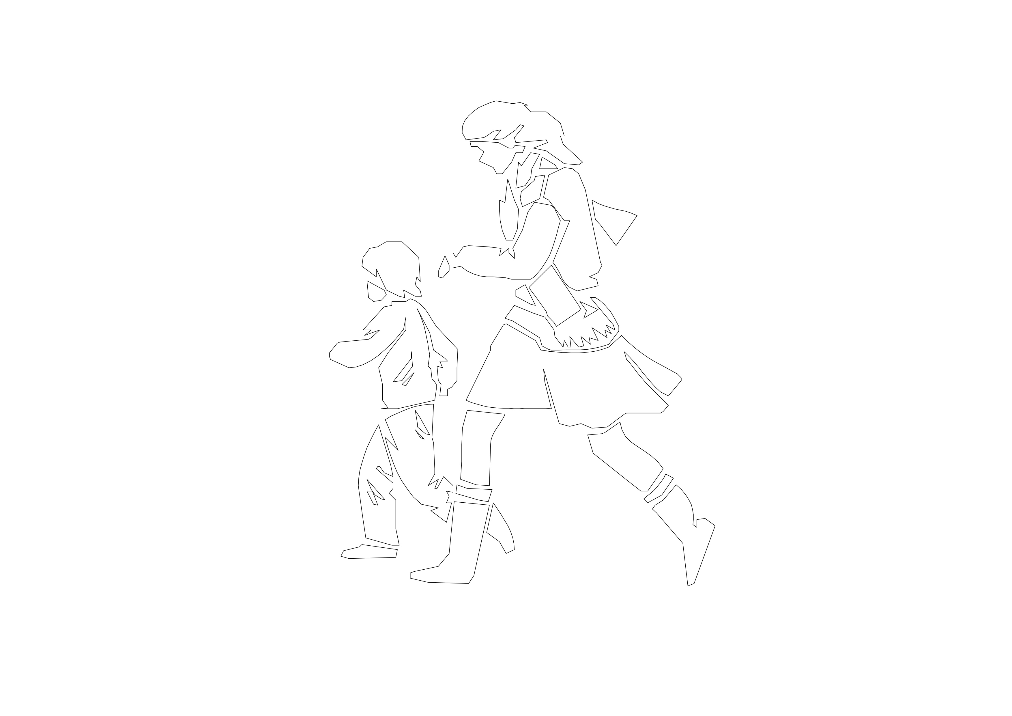 Free People Walking Elevation CAD Block – DWG, DXF, PDF Format