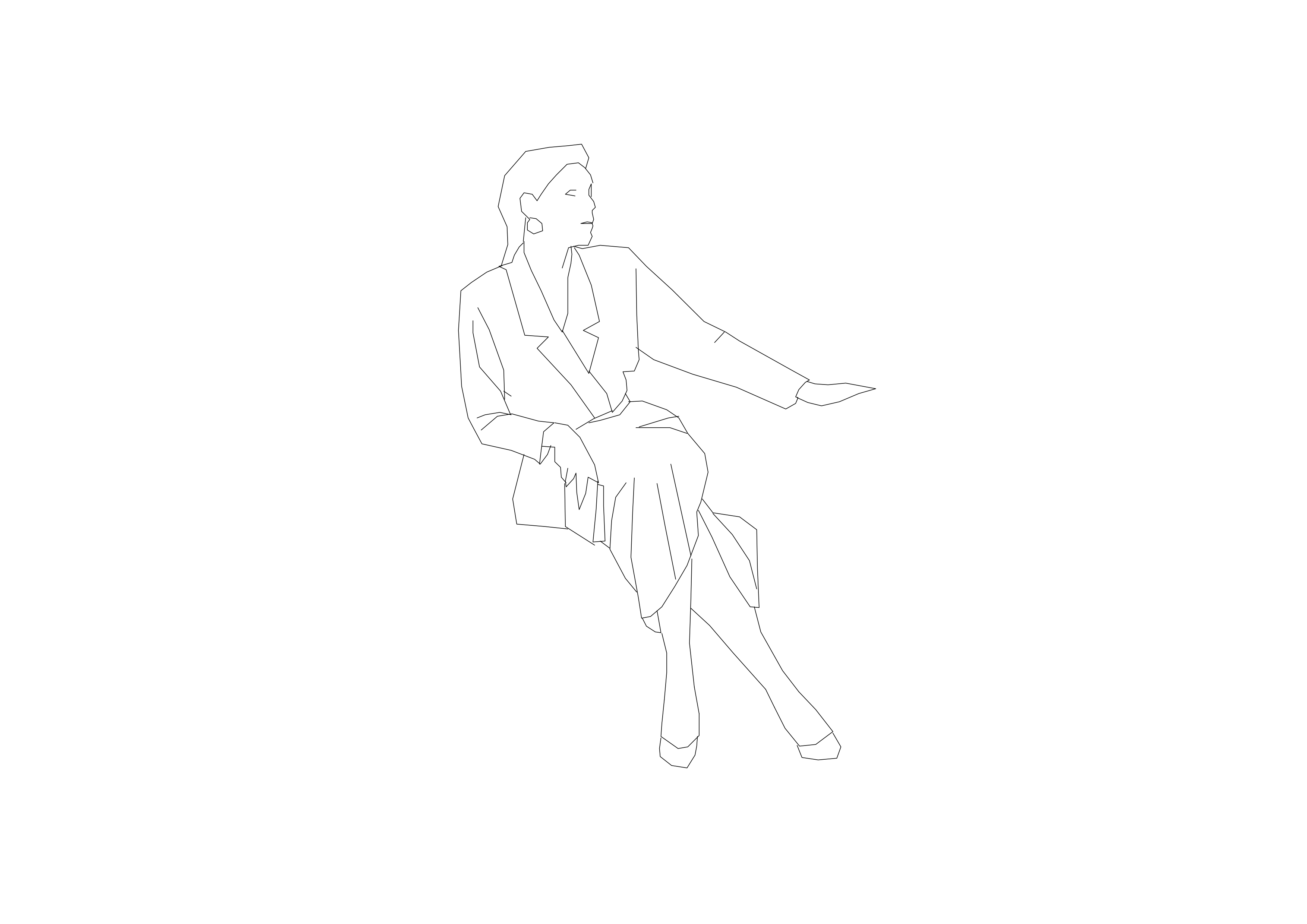 Free Person Sitting Elevation CAD Block – DWG, DXF, PDF Format