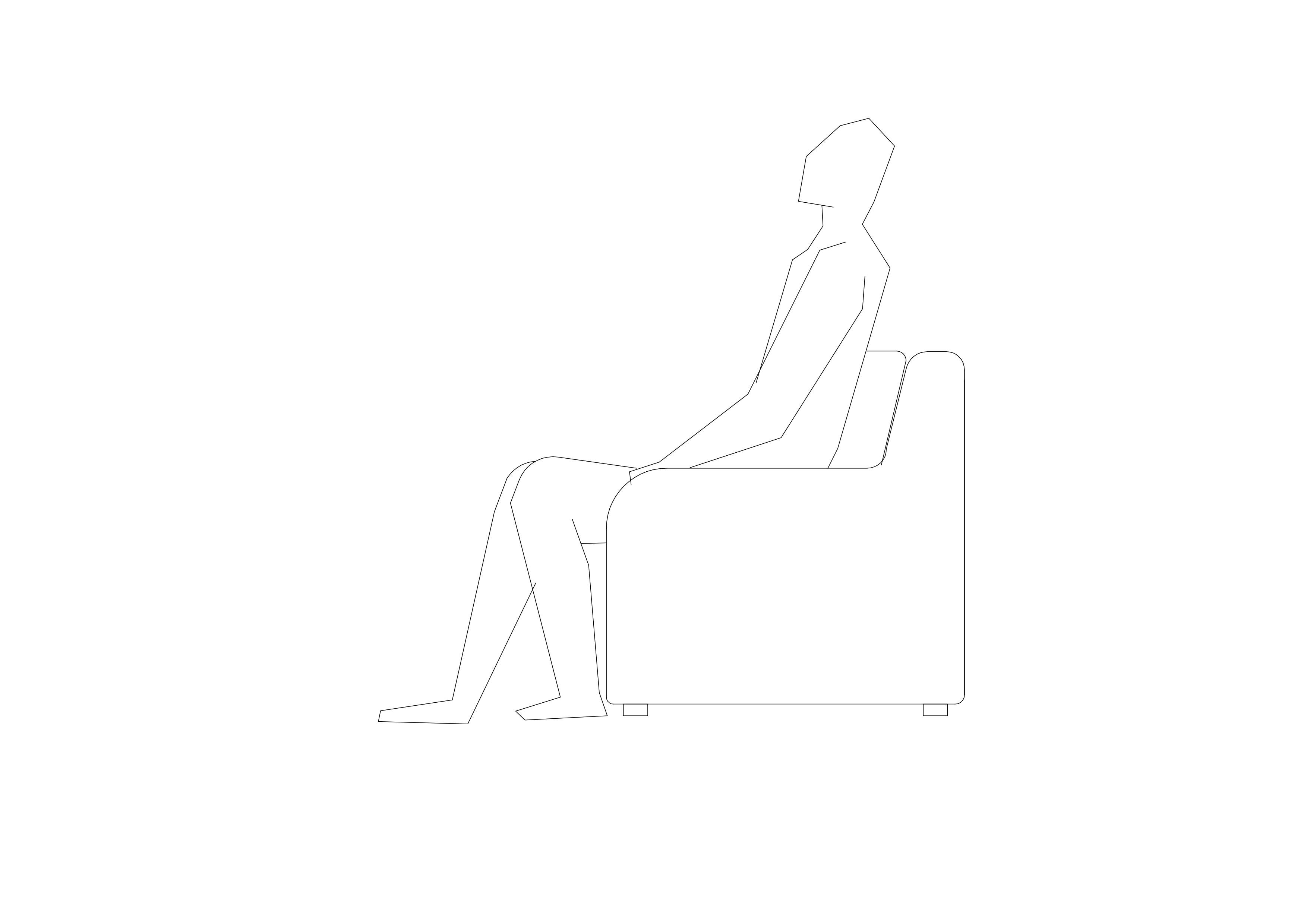 Free Person Sitting Elevation CAD Block – DWG, DXF, PDF Format