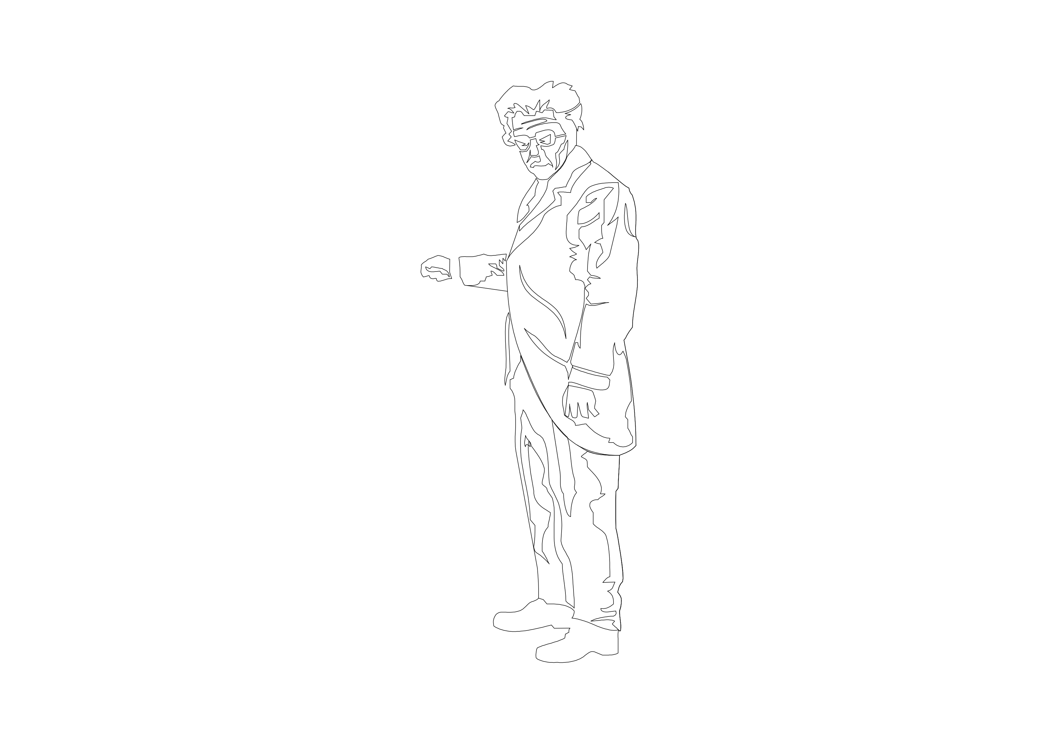 Free Person Standing Elevation CAD Block – DWG, DXF, PDF Format