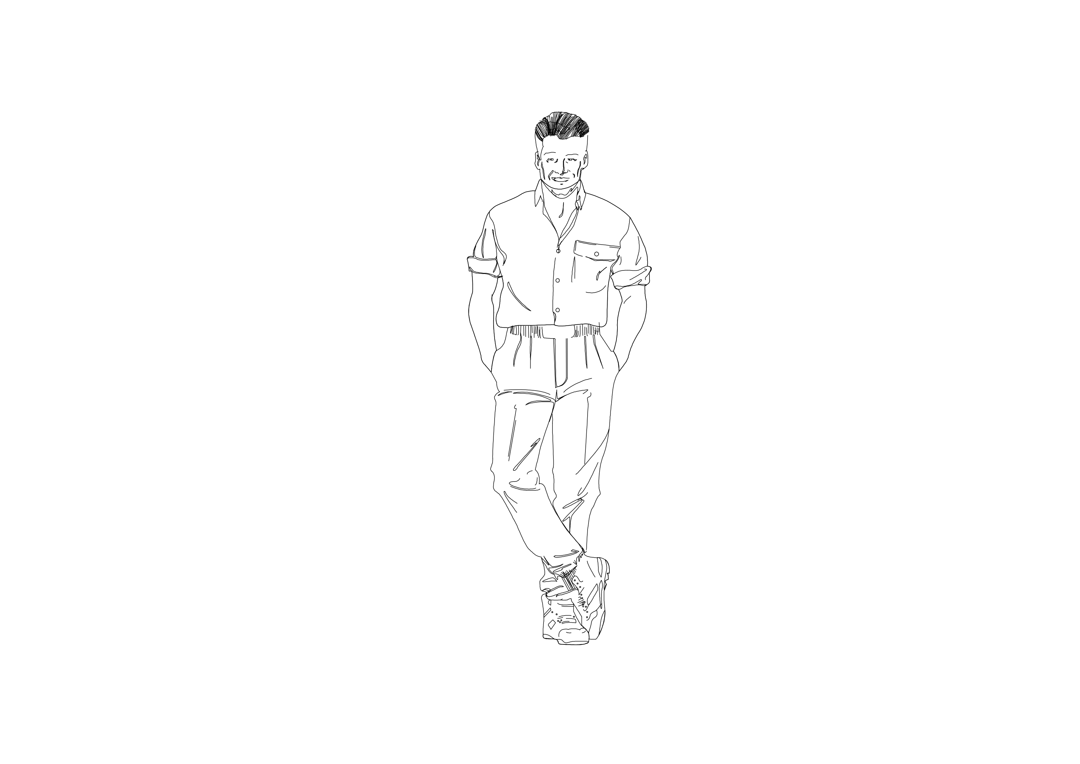 Free Person Standing Elevation CAD Block – DWG, DXF, PDF Format
