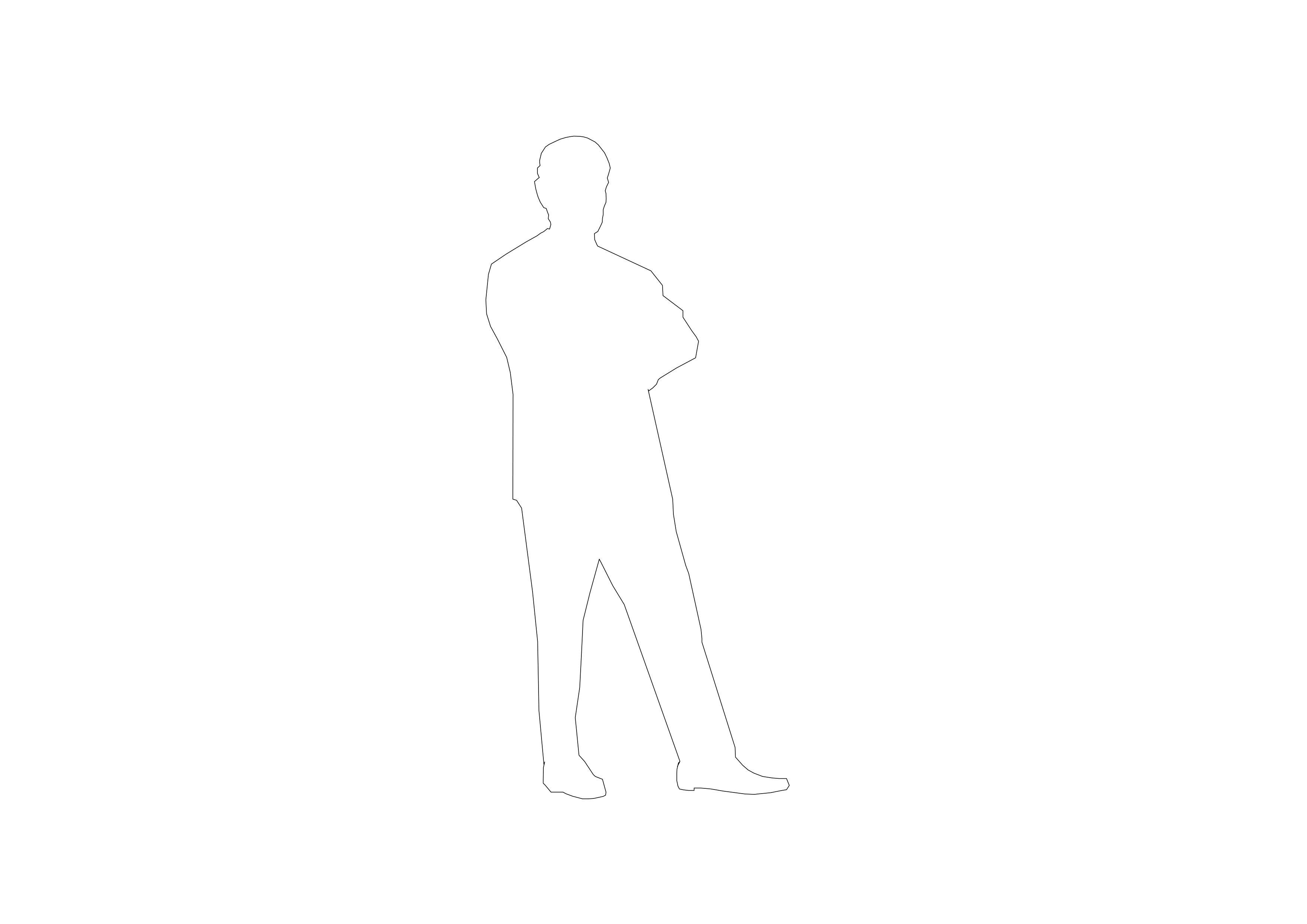 Free Person Standing Elevation CAD Block – DWG, DXF, PDF Format