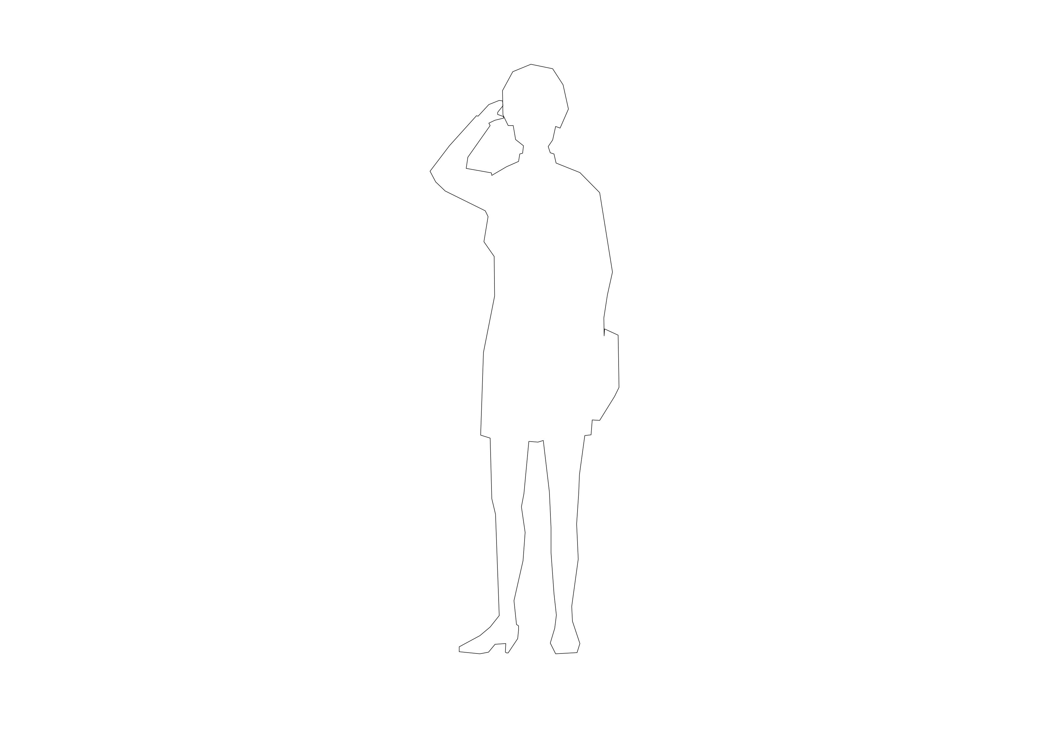Free Person Standing Elevation CAD Block – DWG, DXF, PDF Format