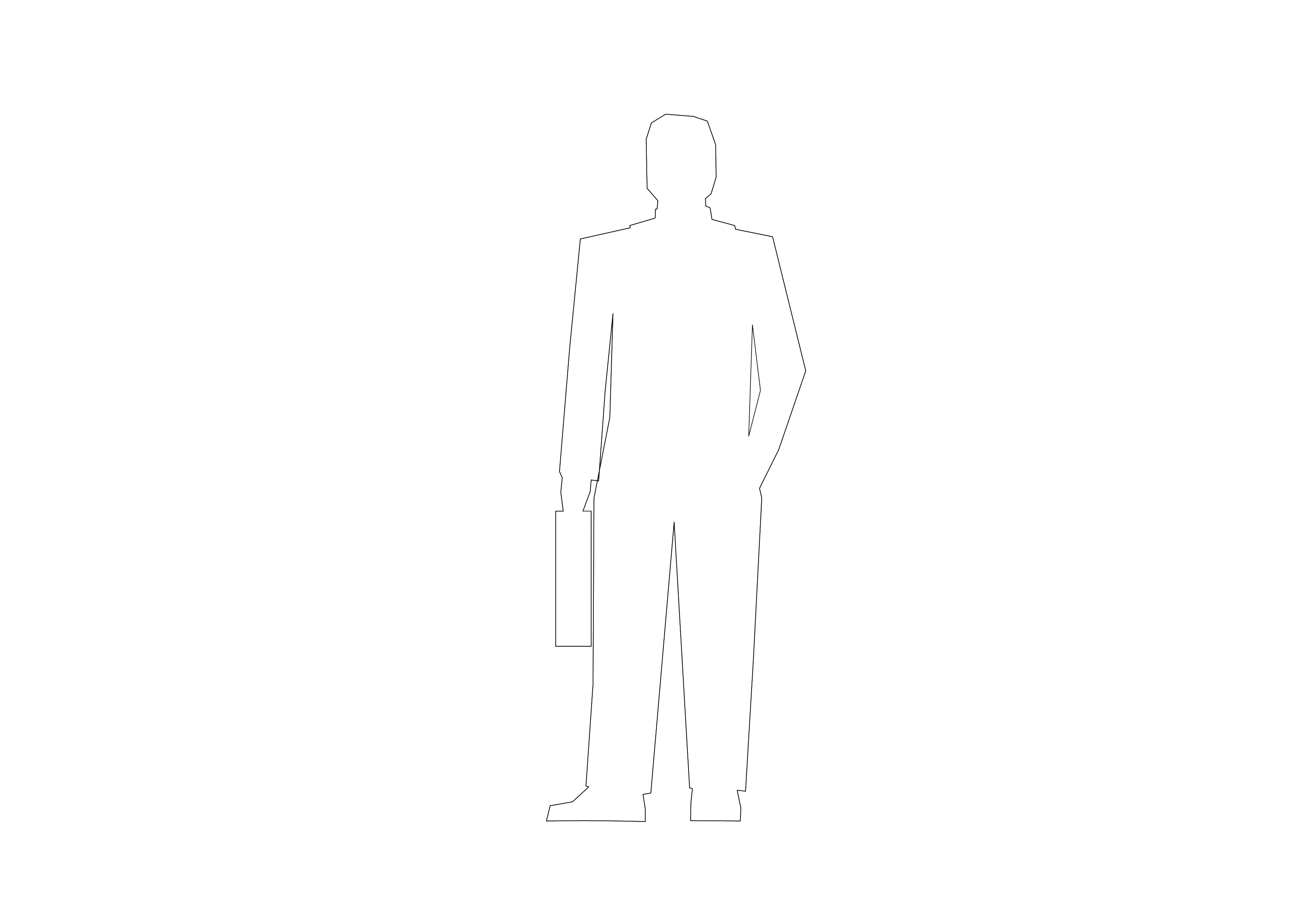 Free Person Standing Elevation CAD Block – DWG, DXF, PDF Format