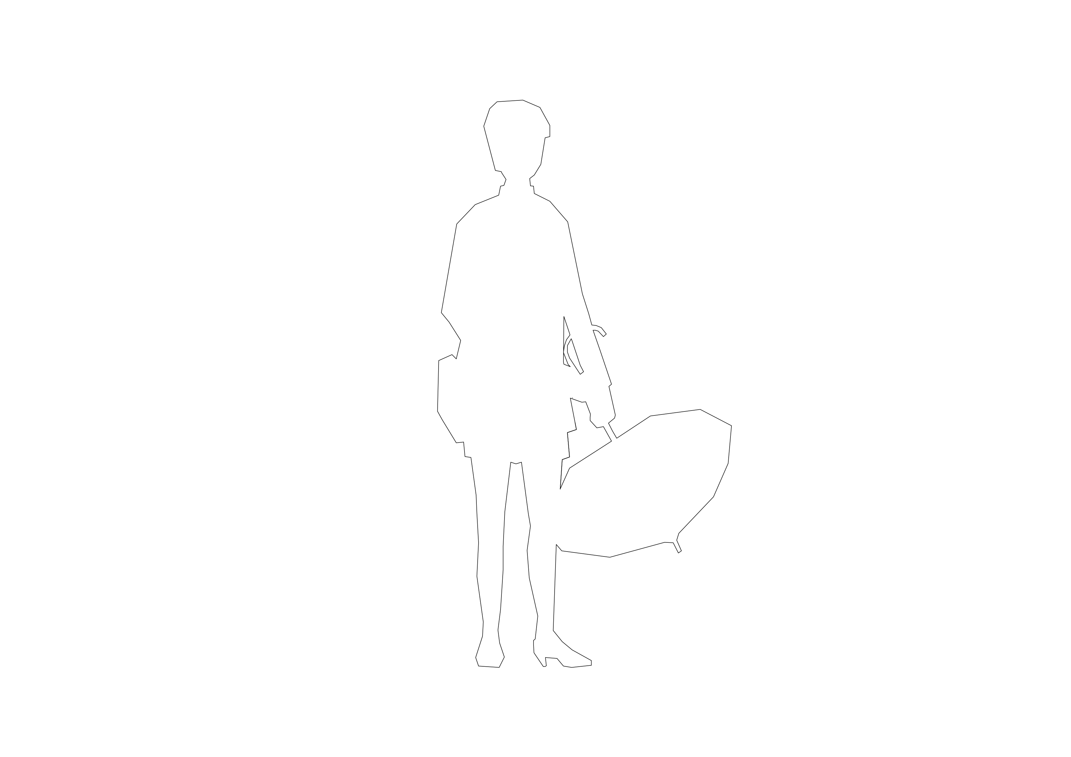 Free Person Standing Elevation CAD Block – DWG, DXF, PDF Format