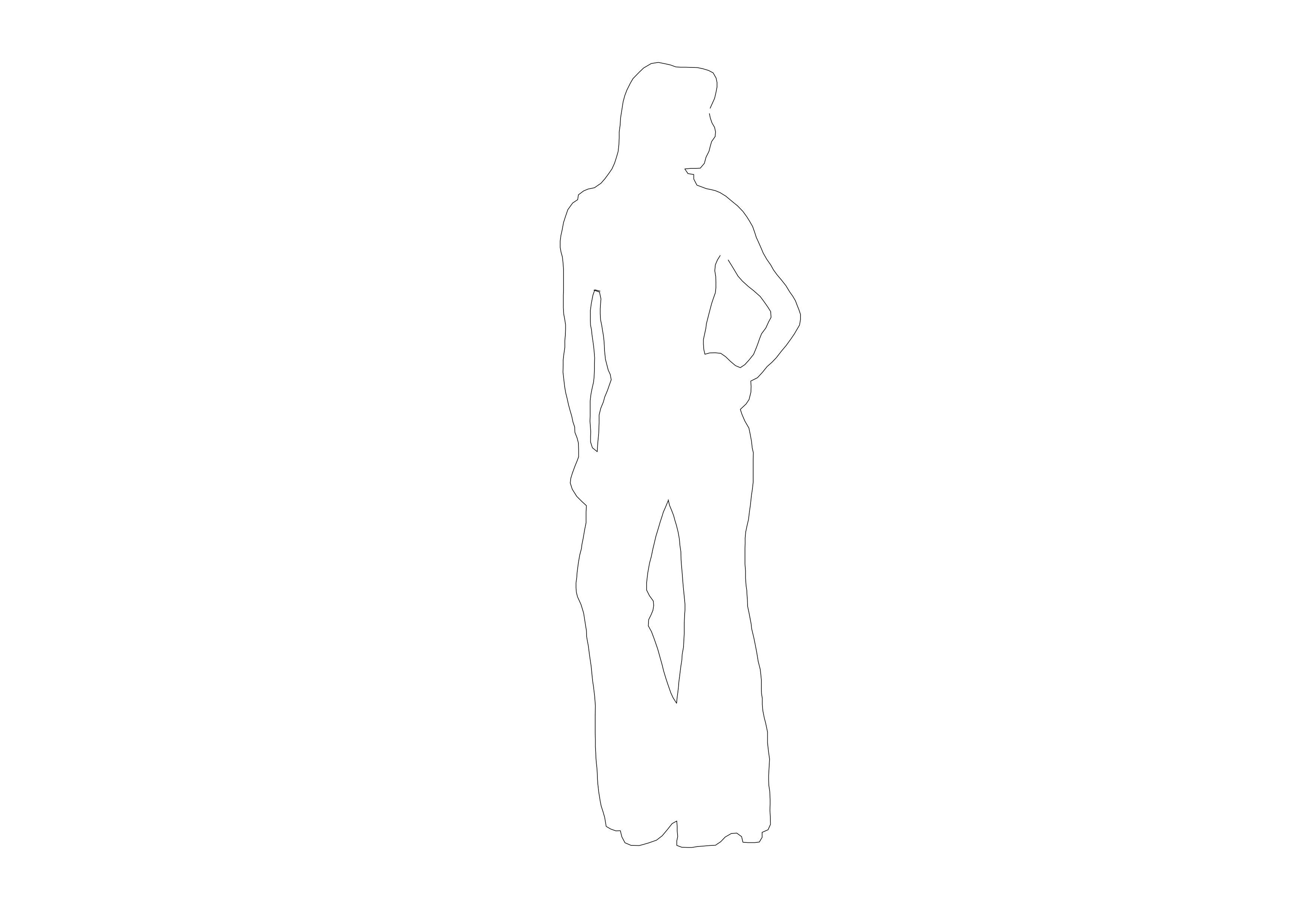 Free Person Standing Elevation CAD Block – DWG, DXF, PDF Format