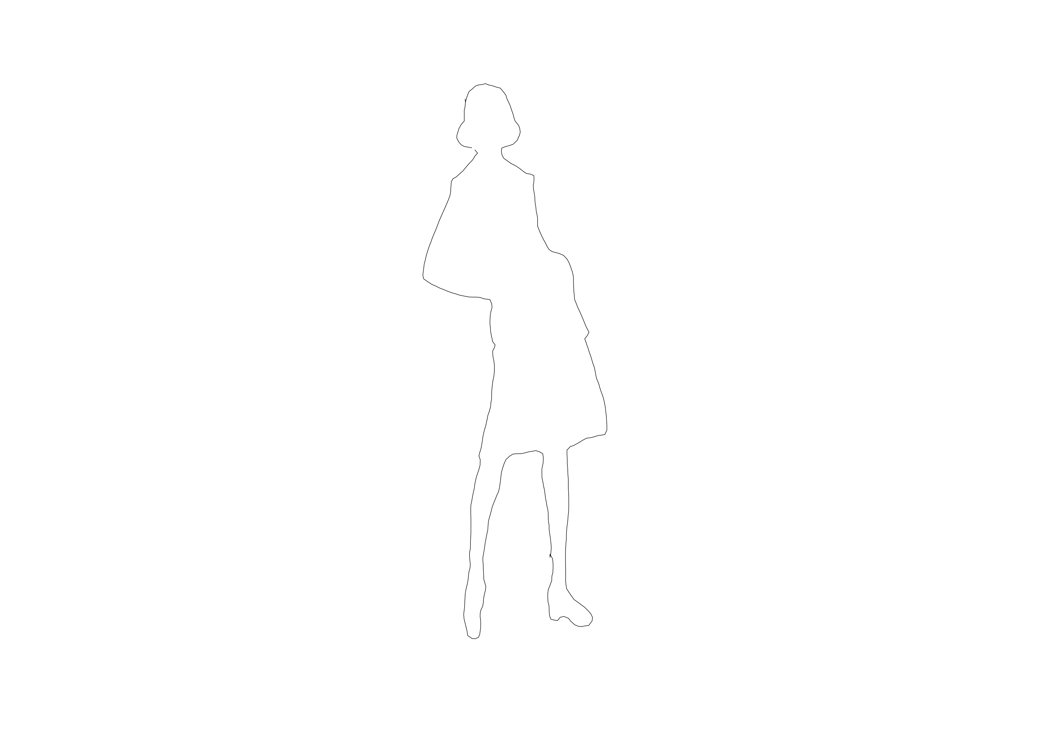 Free Person Standing Elevation CAD Block – DWG, DXF, PDF Format