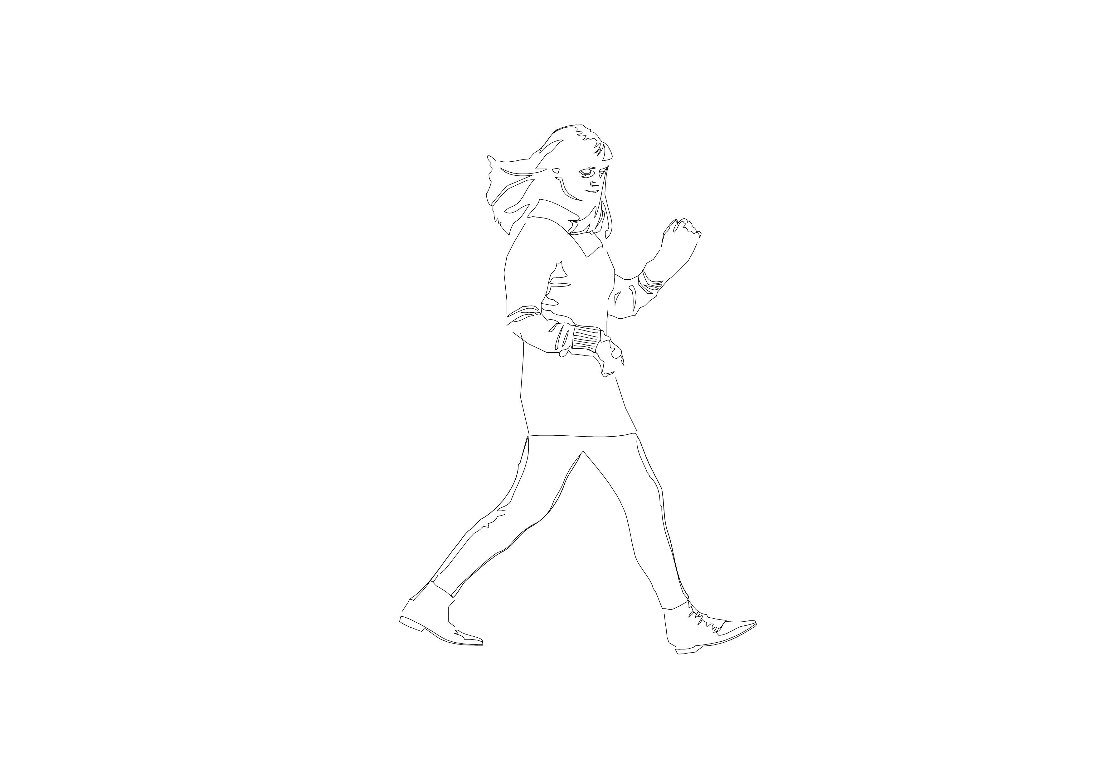 Free Person Walking Elevation CAD Block – DWG, DXF, PDF Format