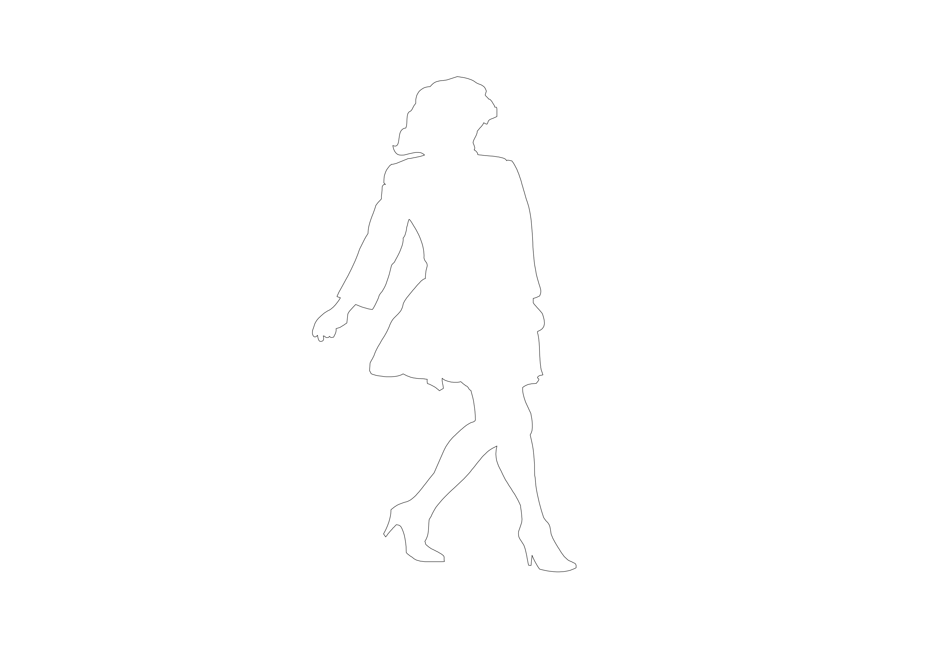 Free Person Walking Elevation CAD Block – DWG, DXF, PDF Format