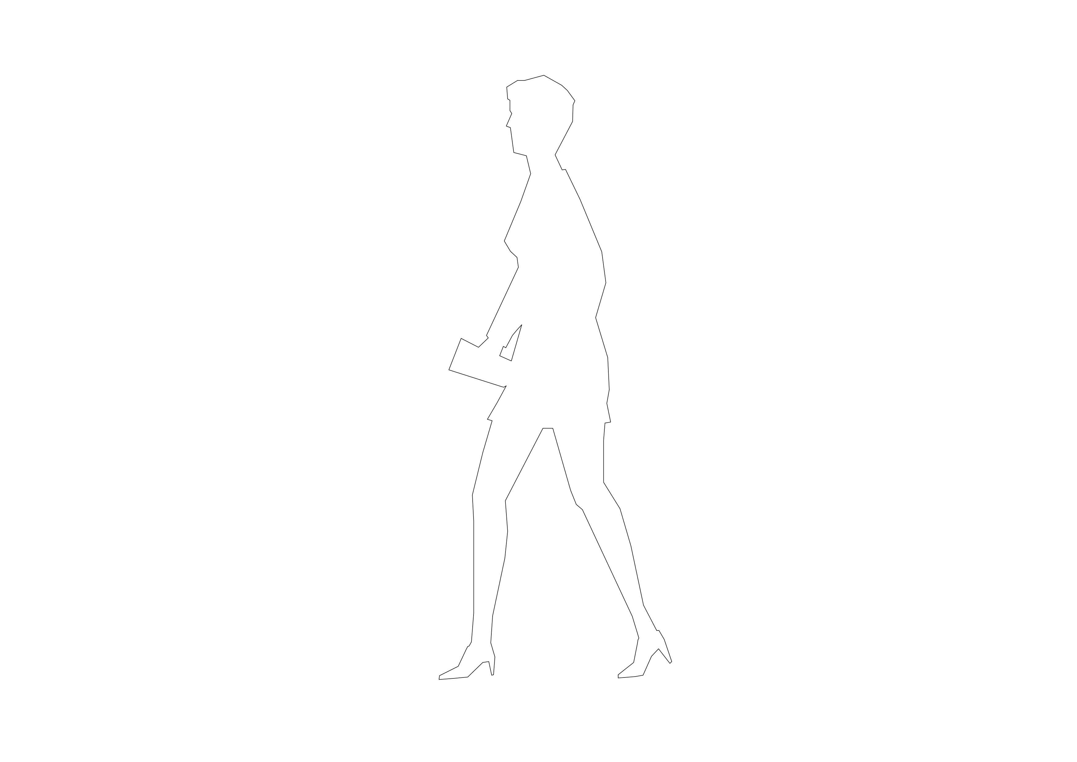 Free Person Walking Elevation CAD Block – DWG, DXF, PDF Format