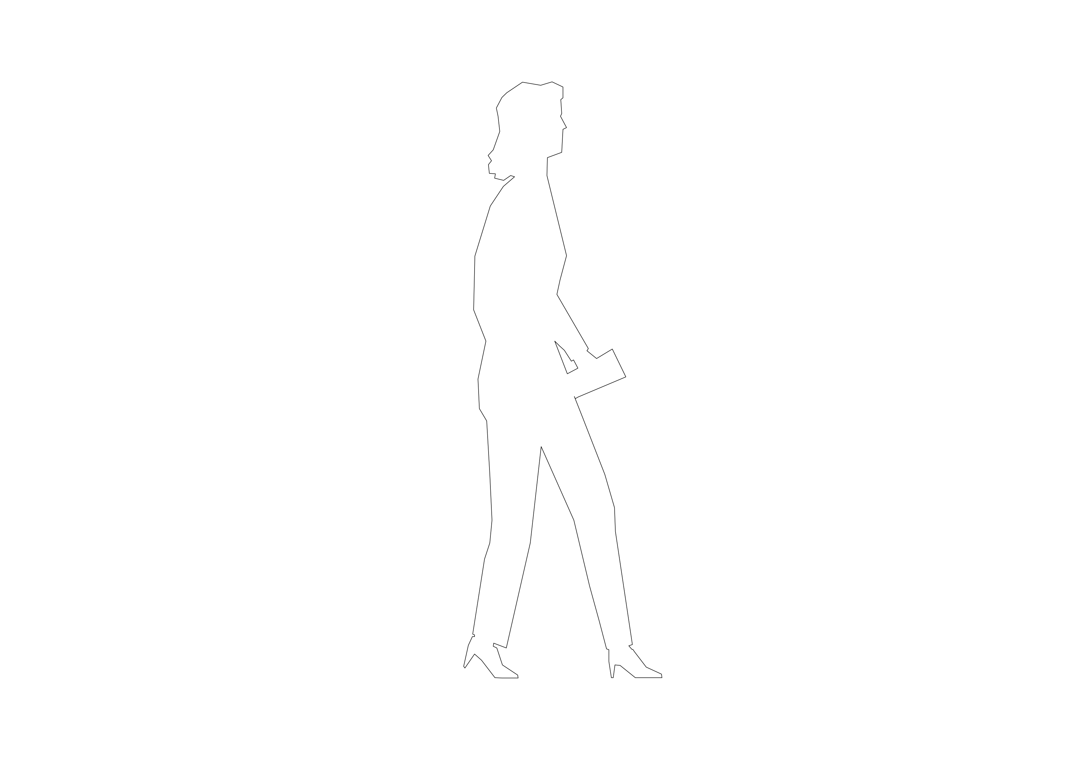 Free Person Walking Elevation CAD Block – DWG, DXF, PDF Format