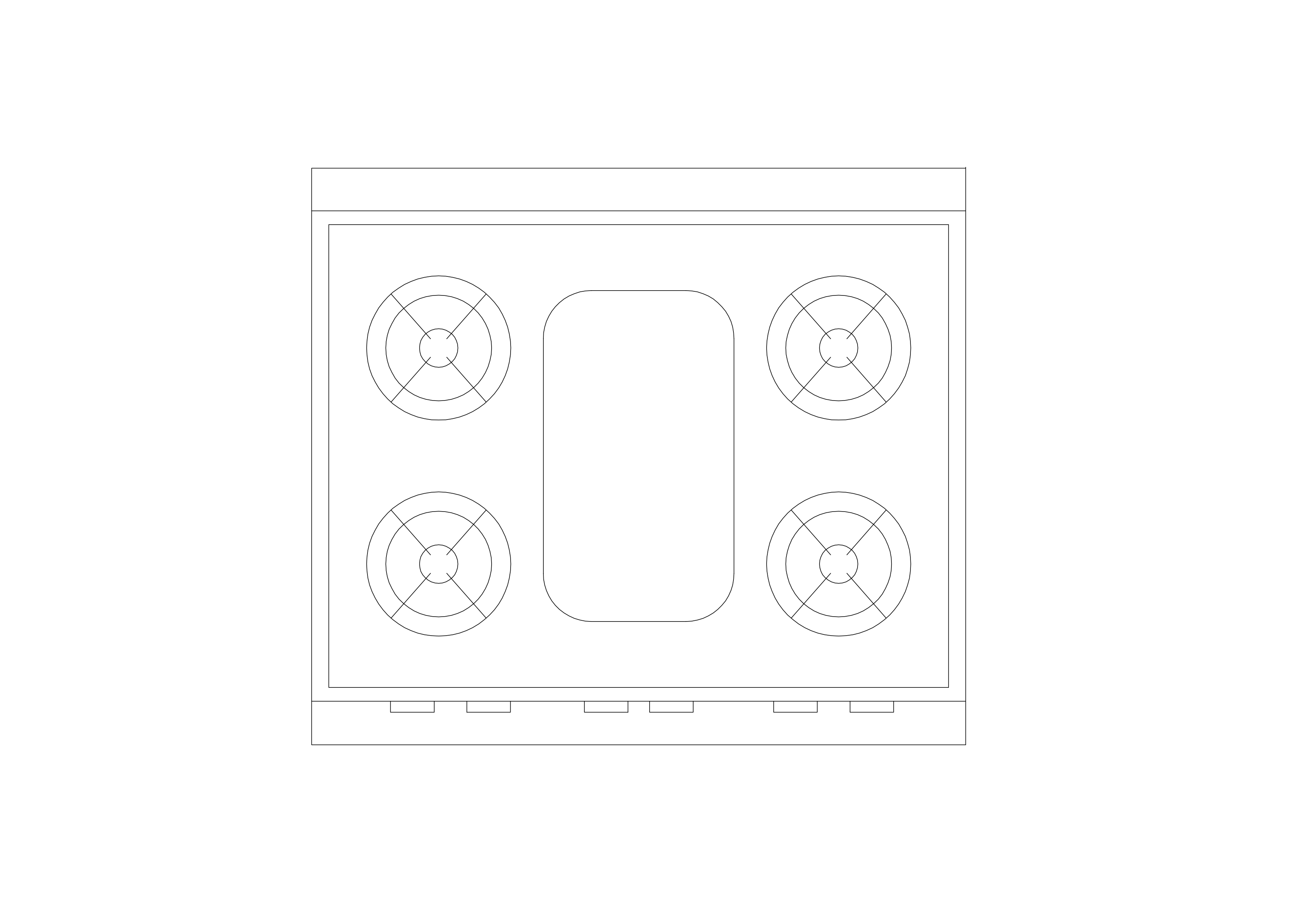 Free Oven Top View CAD Block – DWG, DXF, PDF Format