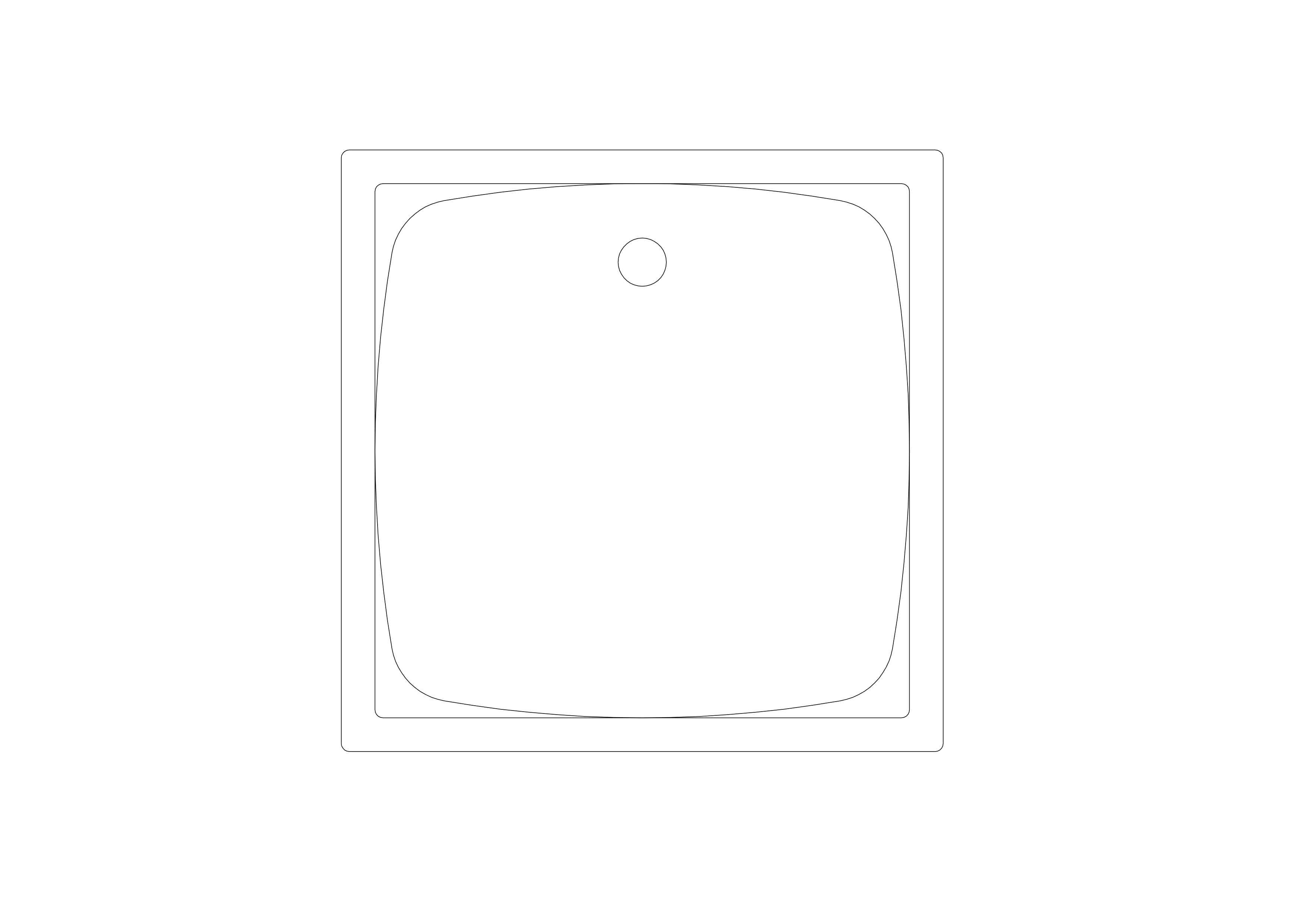 Free Shower Tray Top View CAD Block – DWG, DXF, PDF Format