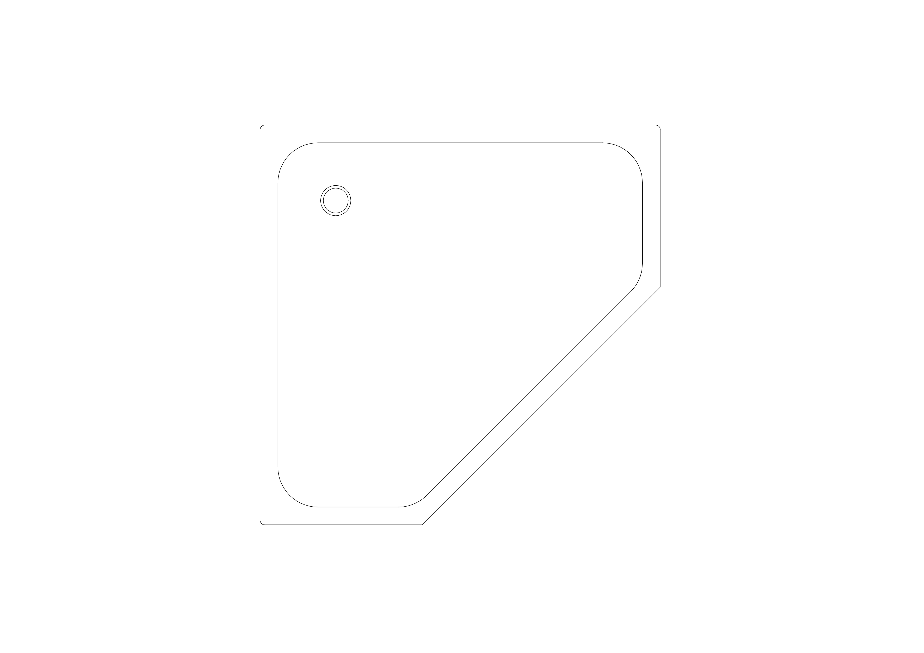 Free Shower Tray Top View CAD Block – DWG, DXF, PDF Format