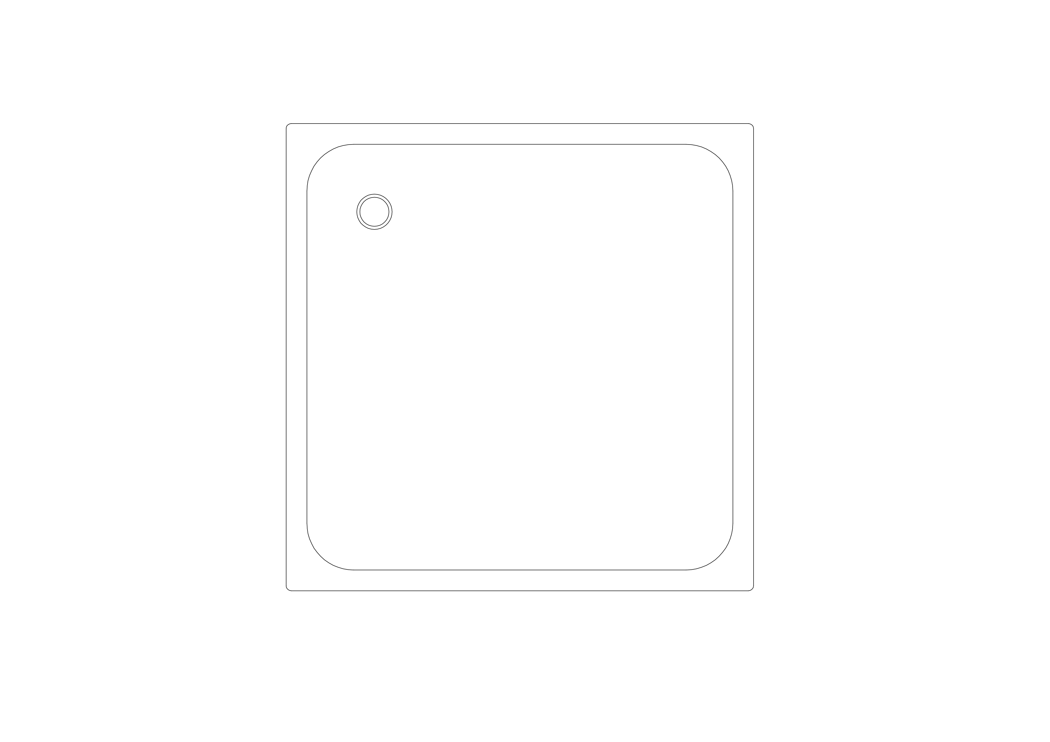 Free Shower Tray Top View CAD Block – DWG, DXF, PDF Format