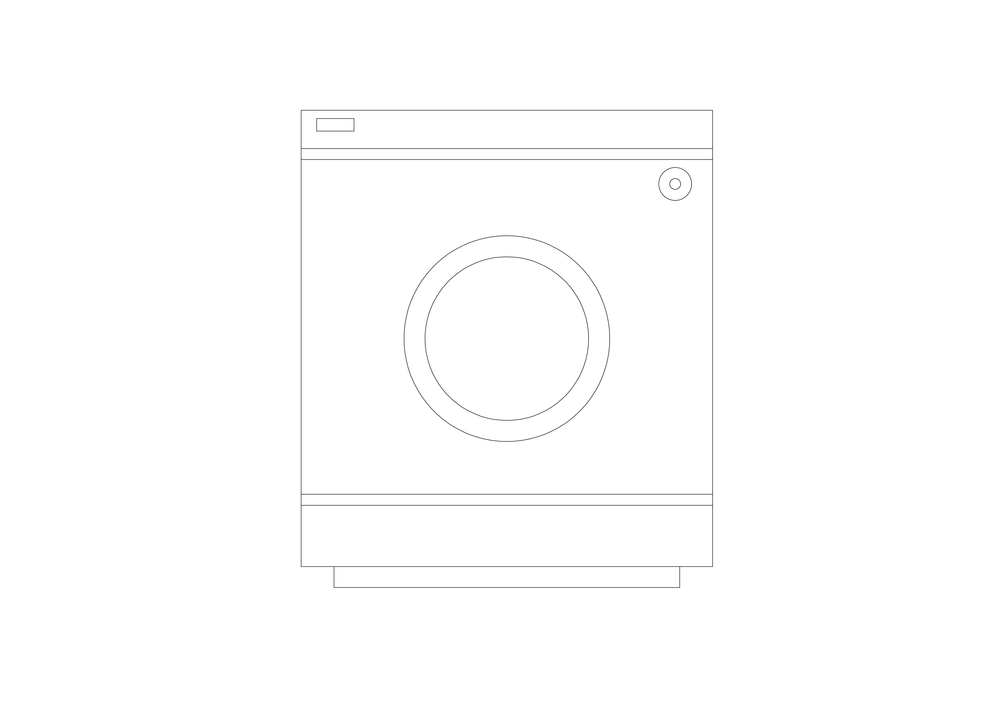 Free Washing Machine Elevation CAD Block – DWG, DXF, PDF Format