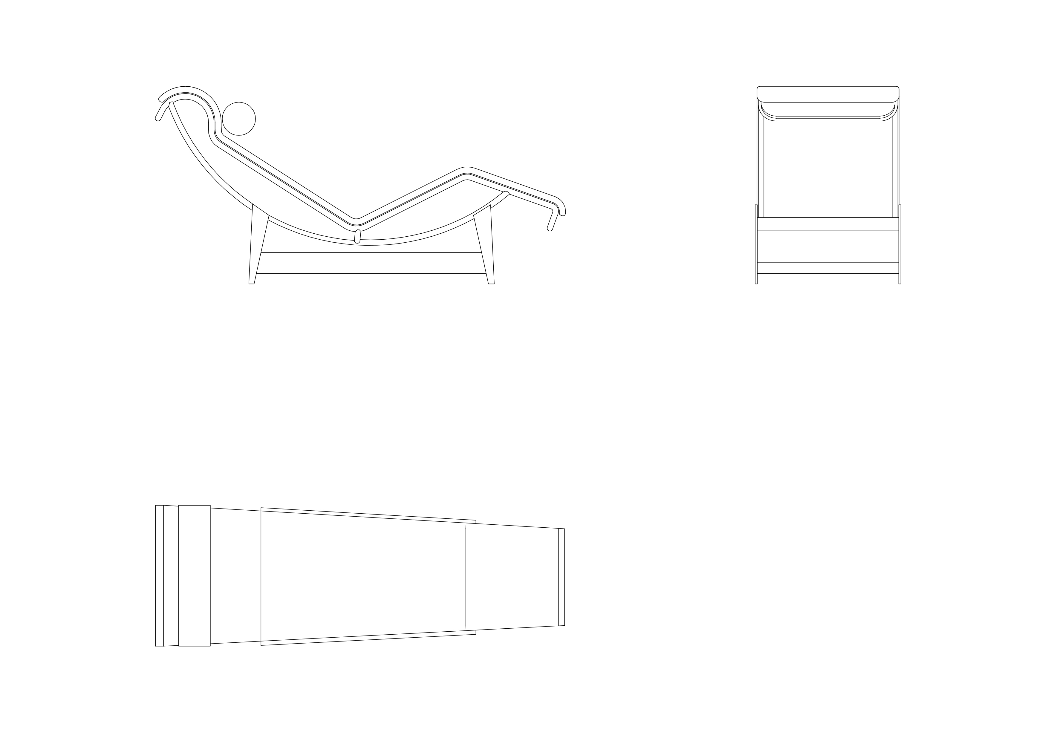 Free LC4 Chaise Longue by Le Corbusier CAD Block – DWG, DXF, PDF Format
