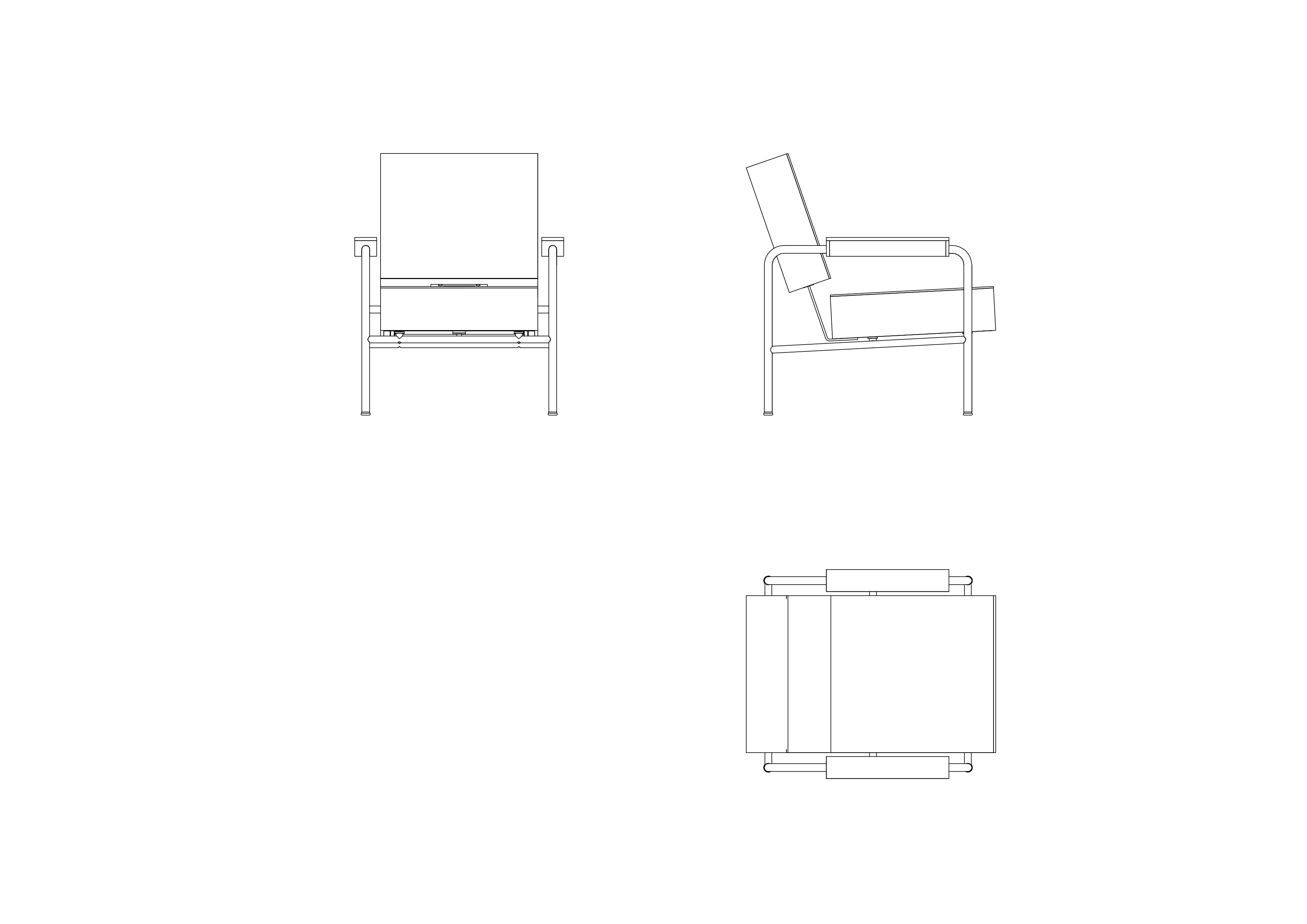 Free LC13 Armchair by Le Corbusier CAD Block – DWG, DXF, PDF Format